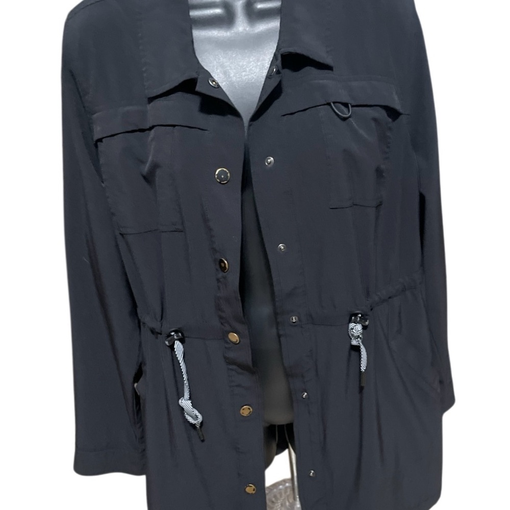 Torrid Black Utility Jacket with Silver Accents